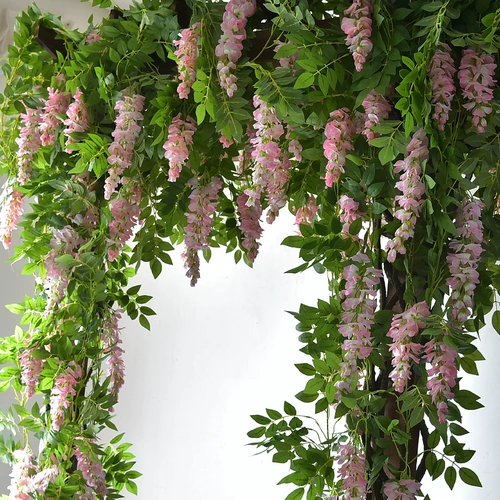 Симуляция глицерия цветочное зеленое растение ложное цветочное коридор кортеж -разместить декоративную виноградную лозу либо лозы, пластиковые цветы