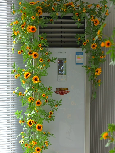 Имитационная подсолнечная винограда, подсолнечник, винограда, пластиковая виноградная лоза Декоративная воздушная кондиционирование стена трубопровода