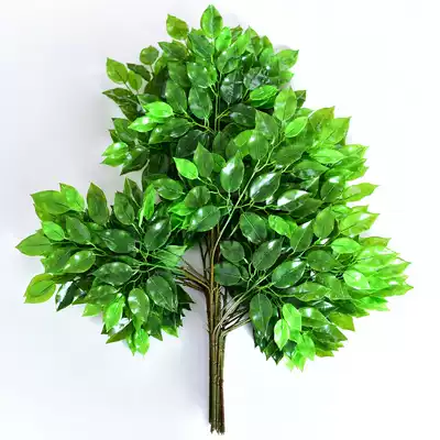 Simulation banyan tree leaves over glue leaves Plastic banyan tree branches Green leaves green leaves fake leaf branches decorative plant landscaping