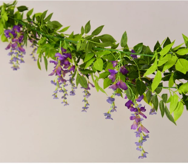 Mô phỏng Wisteria Hoa Chuỗi Hoa Trang trí Mây Hoa nhân tạo Vine Vine Hoa Hoa Bar Điều hòa nhiệt độ Nhà máy Ống treo trong nhà Hoa - Hoa nhân tạo / Cây / Trái cây