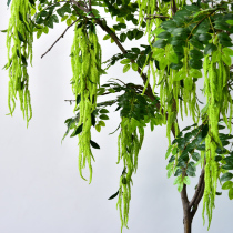 Artificial poplar flower Willow soft willow inflorescence plant flower string decorative hanging flower Green plant hanging fake flower ceiling plastic flower