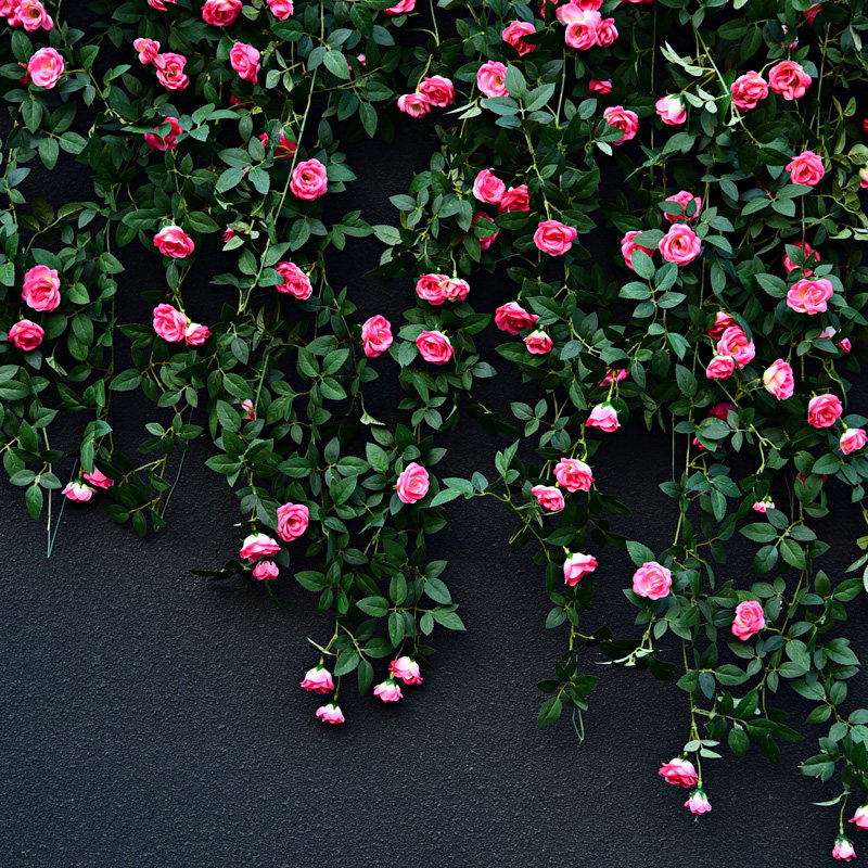 Simulation rose rose vine fake flower flower rattan air conditioning pipe decoration flower rattan winding plastic flower wall hanging wall