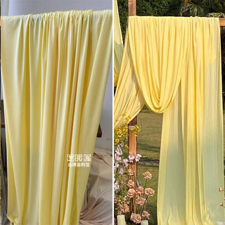 Goose yellow bright yellow milk silk stretch fabric outdoor wedding background cloth ceiling decoration fabric