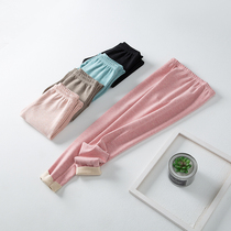 Winter silk gush warm pants lady with no marks to wear beating bottom tight fit autumn trousers mill wool plus suede high waist cotton wool thread