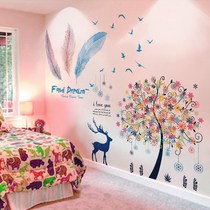 Stickers Nordic ins wall stickers Wall stickers Literary wallpaper Wall painting Cartoon moisture-proof Japanese transformation Lace paste paper