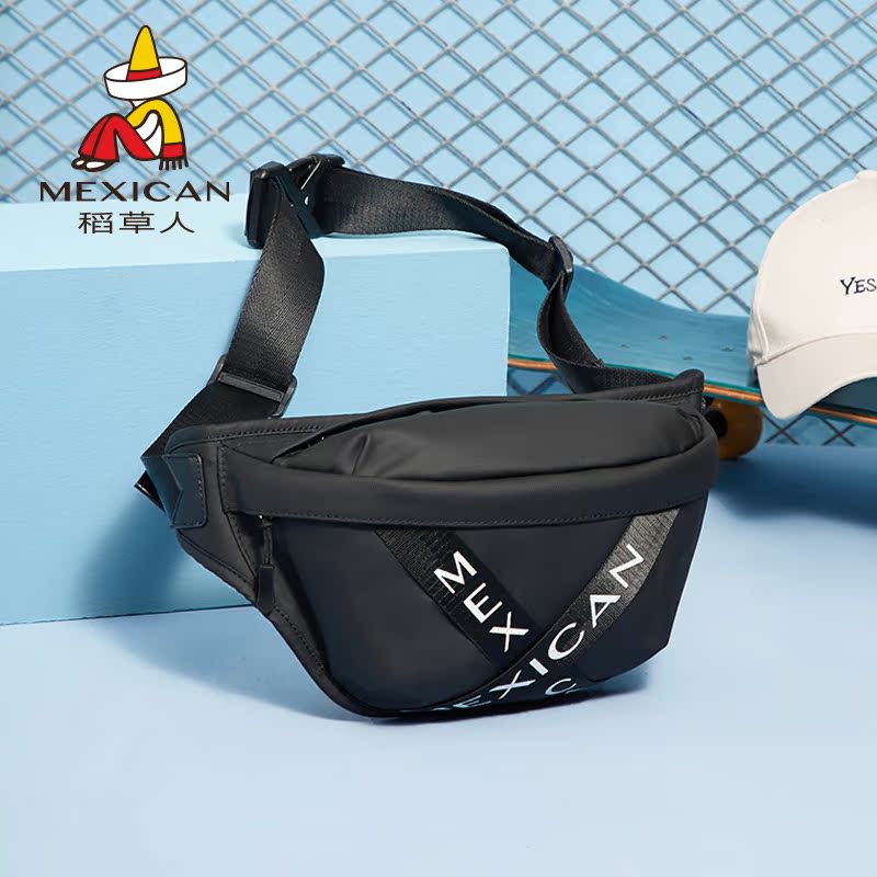 Scarecrow men's bag sports trendy brand ins chest bag casual canvas lightweight waterproof running student small pocket