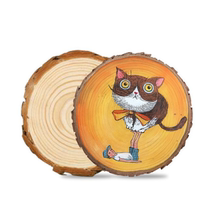 DIY small wooden stake round wood chip Wood chip Decorative ring log pine wood chip Hand-painted childrens painting wood chip material