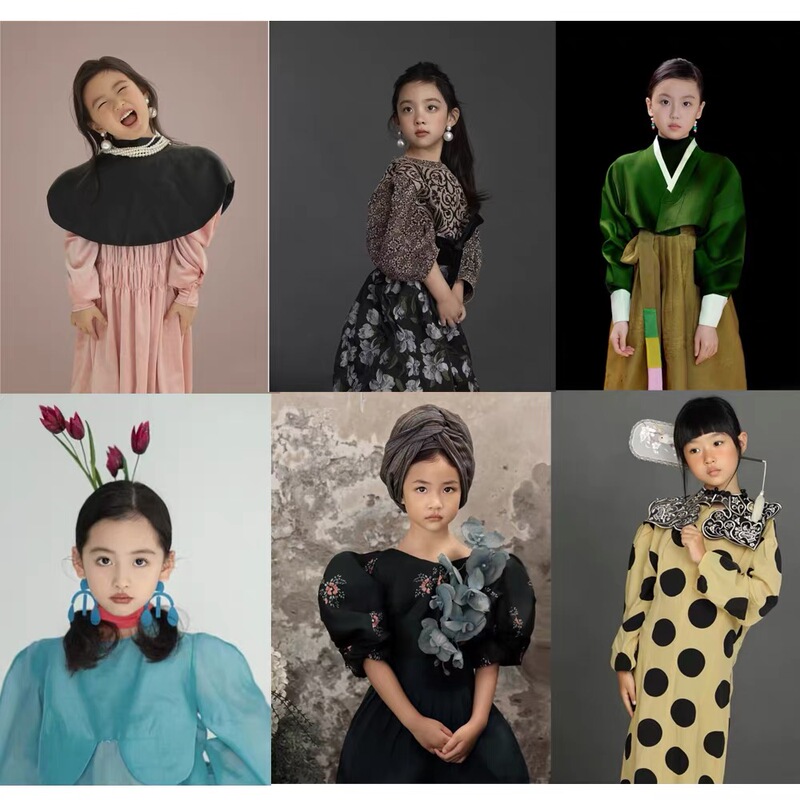 Children's and Adult Portrait Clothing, Landscape Photography Theme Dress, Teacher-Recommended Complete Set
