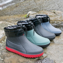 Dtrain Non-slip rain shoes Mens short cylinder Waterproof Shoes Women Low Help Rain Boots Kitchen Rubber Shoes Set Shoes Wash Fishing Lovers Shoes