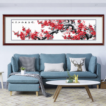 Plum cross stitch 2021 New embroidery large living room self embroidery red plum spring map line embroidery household atmosphere handmade