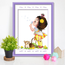 Cross stitch small pieces 2021 New thread embroidery self embroidery Cartoon Cartoon cute simple embroidery little girl bedroom small