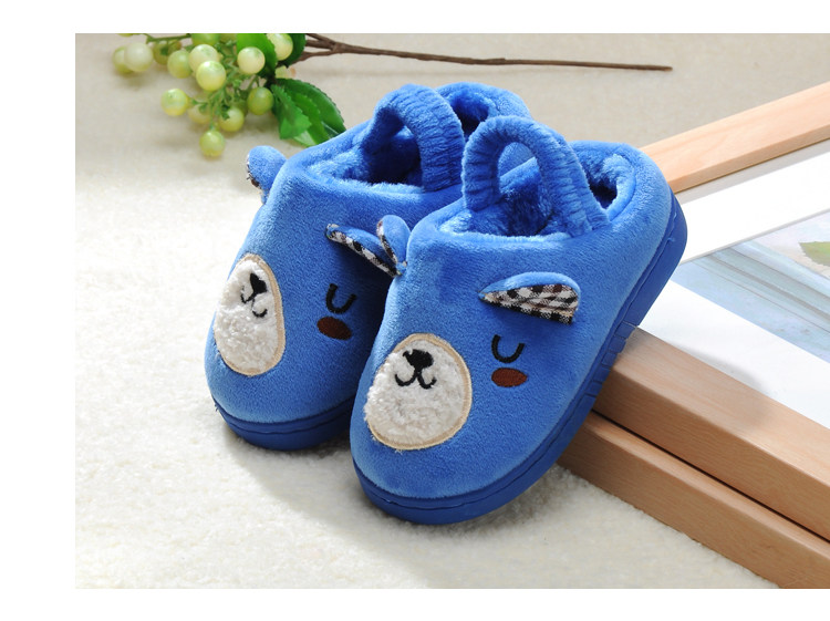 Pantoufles enfants en suède pour hiver - semelle plastique - Ref 987282 Image 25