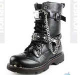 Черный мужской аниме, потому что Harley Hip Hip Hip -Hop Bar Steam Punk Punk Pranty Fashion Boots Chain Chain Tide Steel Cool Winter Chaine Chain