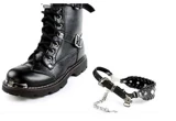 Черный мужской аниме, потому что Harley Hip Hip Hip -Hop Bar Steam Punk Punk Pranty Fashion Boots Chain Chain Tide Steel Cool Winter Chaine Chain