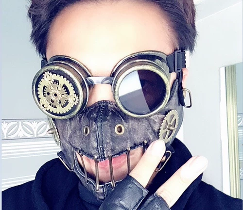 Медицинская маска с шестернями, в стиле панк