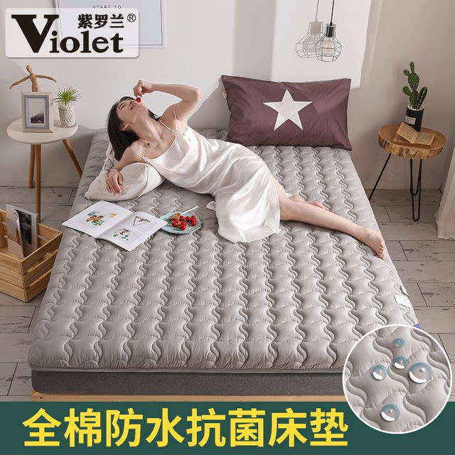 All -cotton antibacterial anti -mites thickened mattress waterproof cushion Student dormitory Single warm sponge pad tatami bedding
