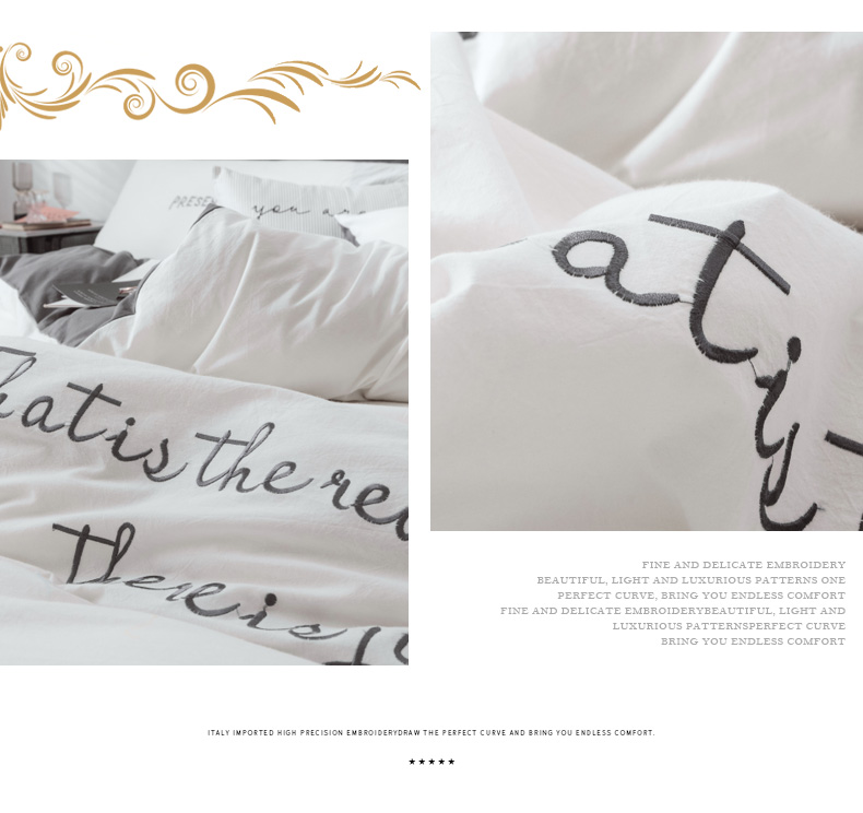 Violet bông rửa bông thêu bốn mảnh cotton đồng bằng chăn chăn bộ đồ giường có thể ngủ khỏa thân - Bộ đồ giường bốn mảnh chăn ga gối