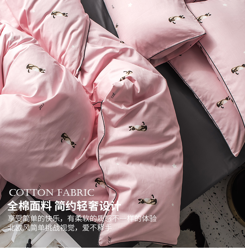 2019 tím gió nhẹ loạt gia đình của giường ngủ bông vải quilt Bốn sang trọng một gia đình bốn doanh nghiệp giường Triple- - Bộ đồ giường bốn mảnh bộ chăn gối