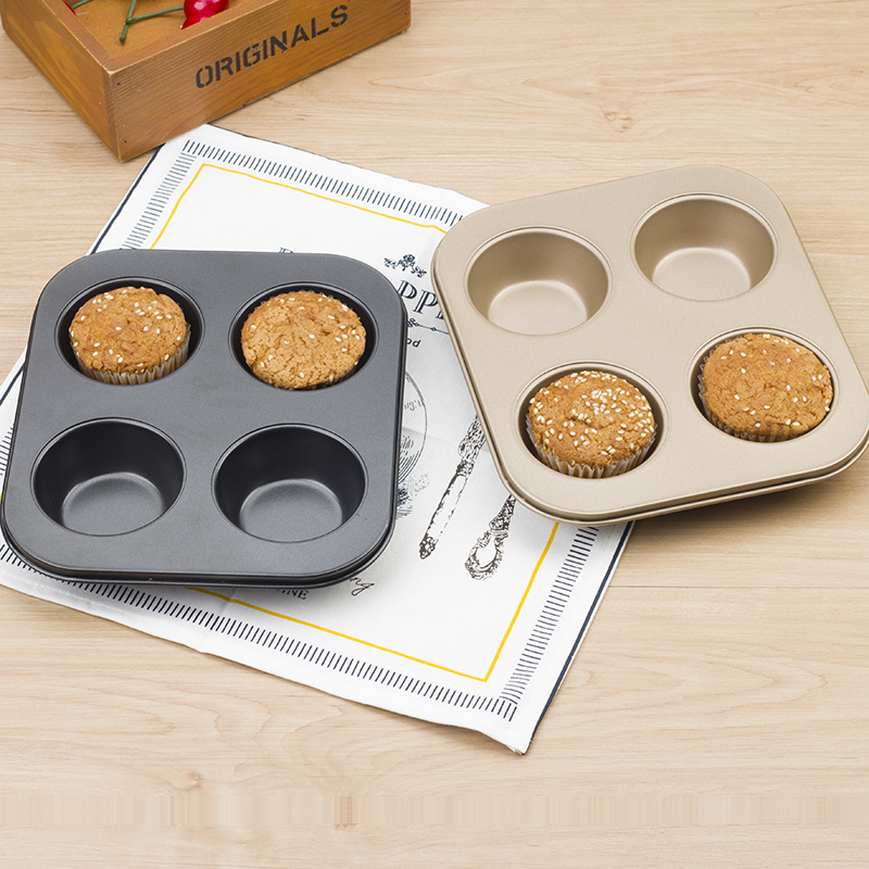 4 holes cake with mold Marffin cup cake mold round 4 Lionware Four-cup baking tray send paper entrusted with small oven available