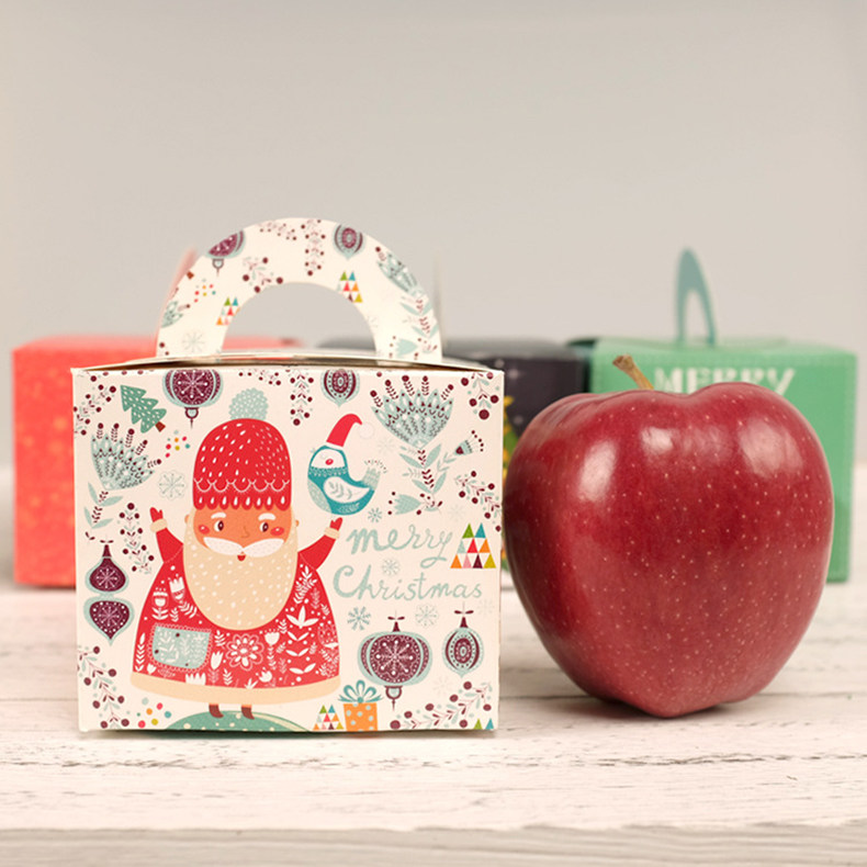 Рождество яблоко коробка спокойствие коробка портативный подарочные коробки печенье сахарница Западный десерт коробка маленькие яйца Корт -коробка 10 только 