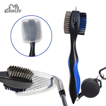 Golf Club Brush GOLF Clubhead Double Sided Clean Large Brush With Cover Golf Fans Accessories Gift