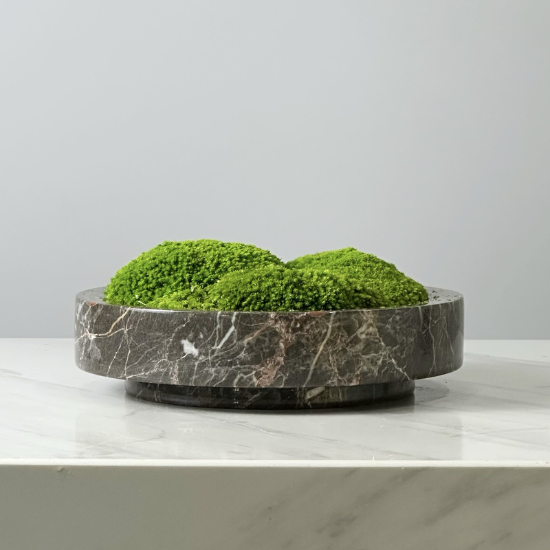 New Chinese-Style Marble Base Eternal Moss Soft Decoration, Light Luxury Home Decor for Living Room and Dining Room, Negotiation Table Bonsai