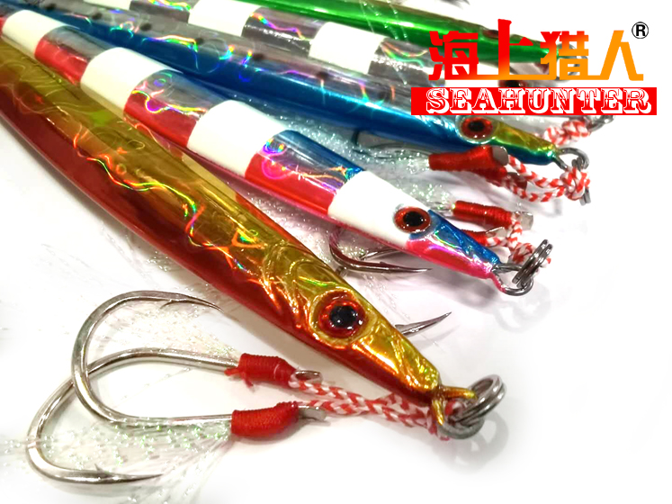 Sea Hunters Gun Series Iron Plate Bait Speed Sinkhole DARK FISH COD BLACK FISH IRON PLATE WITH HOOK 80-160G