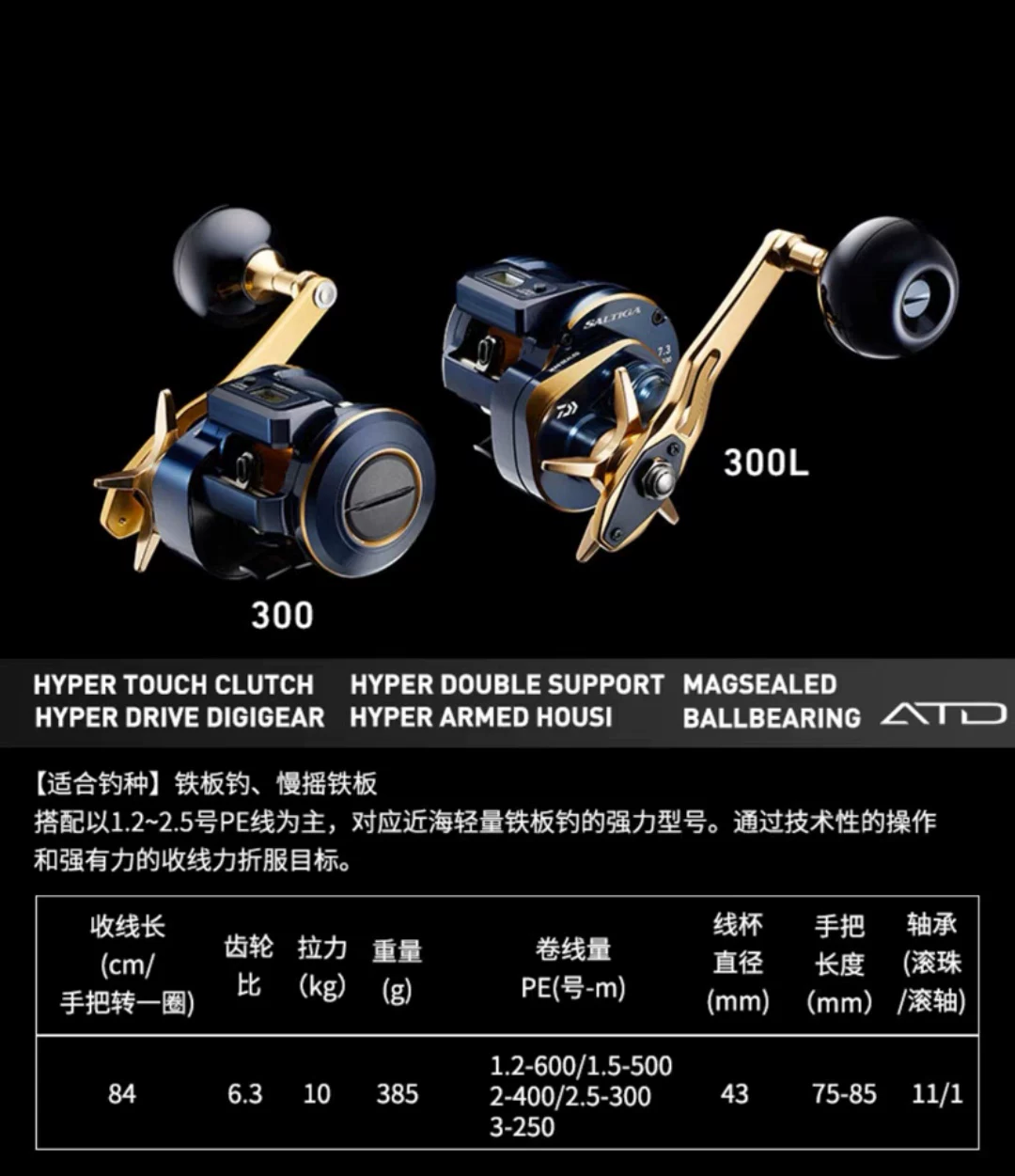 DAIWA SALTIGA IC 300SJ Sertiga лодочный ловля цифровой дисплей колесо медленный rocker железная plate