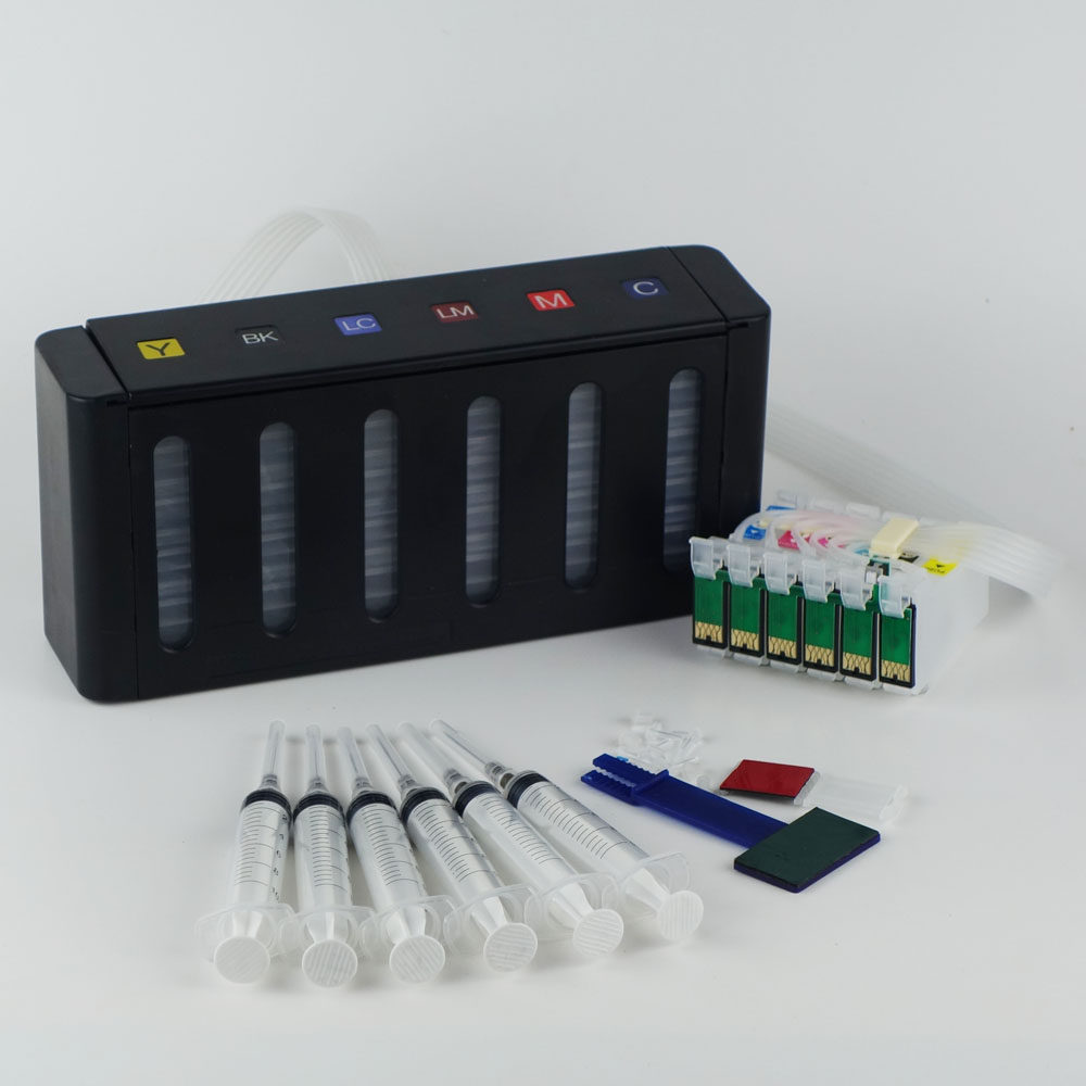 A set of ink cartridge type L800 L801 continuous ink supply system for Epson T50 R330 modification machine