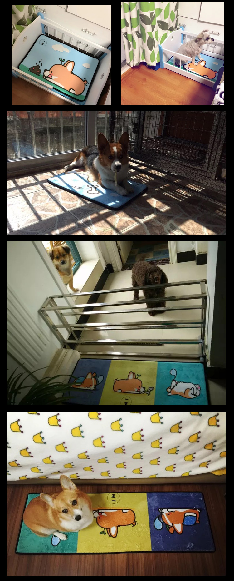 Keji thảm chó mat puppies mat giường tổ lồng mat mat mat vật nuôi nhu yếu phẩm hàng ngày bốn mùa phổ 	khay inox đựng thức ăn cho chó	