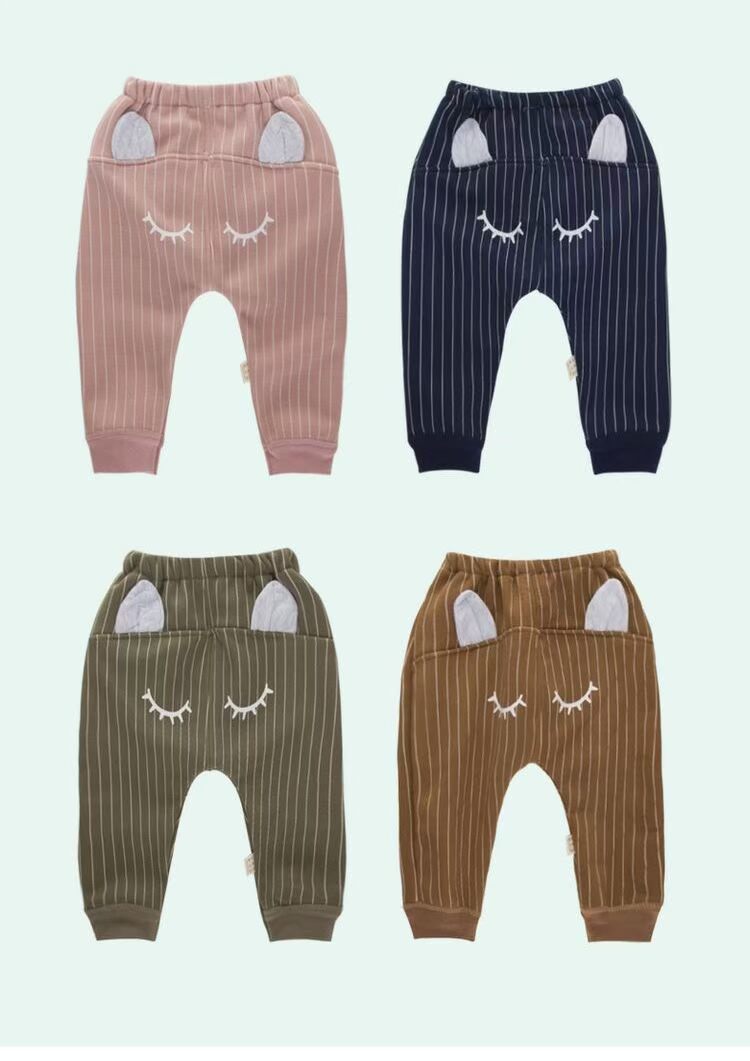 Quần cotton cho bé mùa thu và mùa đông cộng với quần cotton 1-2 năm cho bé trai và bé gái mùa thu quần PP rộng bé ấm dày quần áo trẻ em