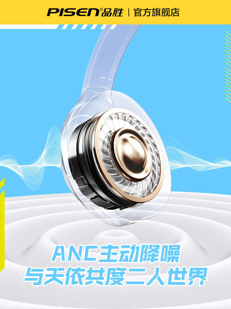 Pinsheng Luotianyi Over-Ear Bluetooth Headphones Wireless Noise-Canceling Anime Collaboration