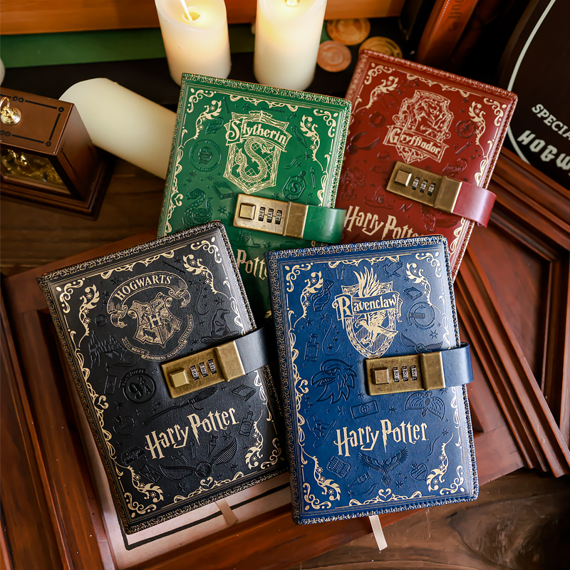 Authentic Harry Potter Notebook, Retro Password Lock Diary, Hogwarts School of Witchcraft and Wizardry Portable Notebook