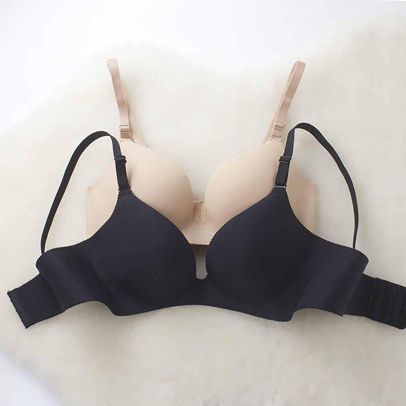 正品内衣一片式无痕隐形光面文胸收副乳 少女深V聚拢文胸上托胸罩