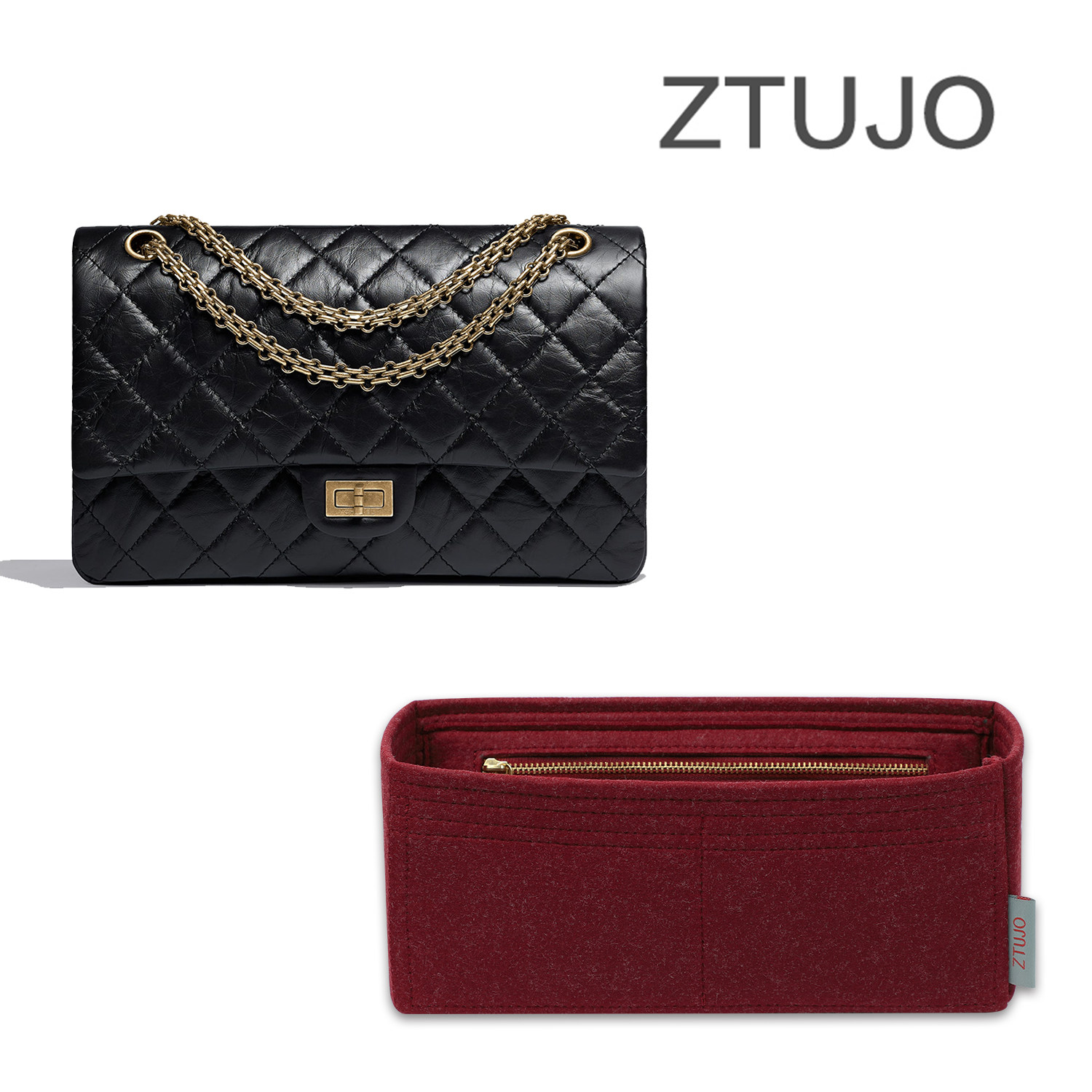 (ZTUJO) applicable to Chanel Chanel 2 55 liner bag UK imported felt containing finishing pack