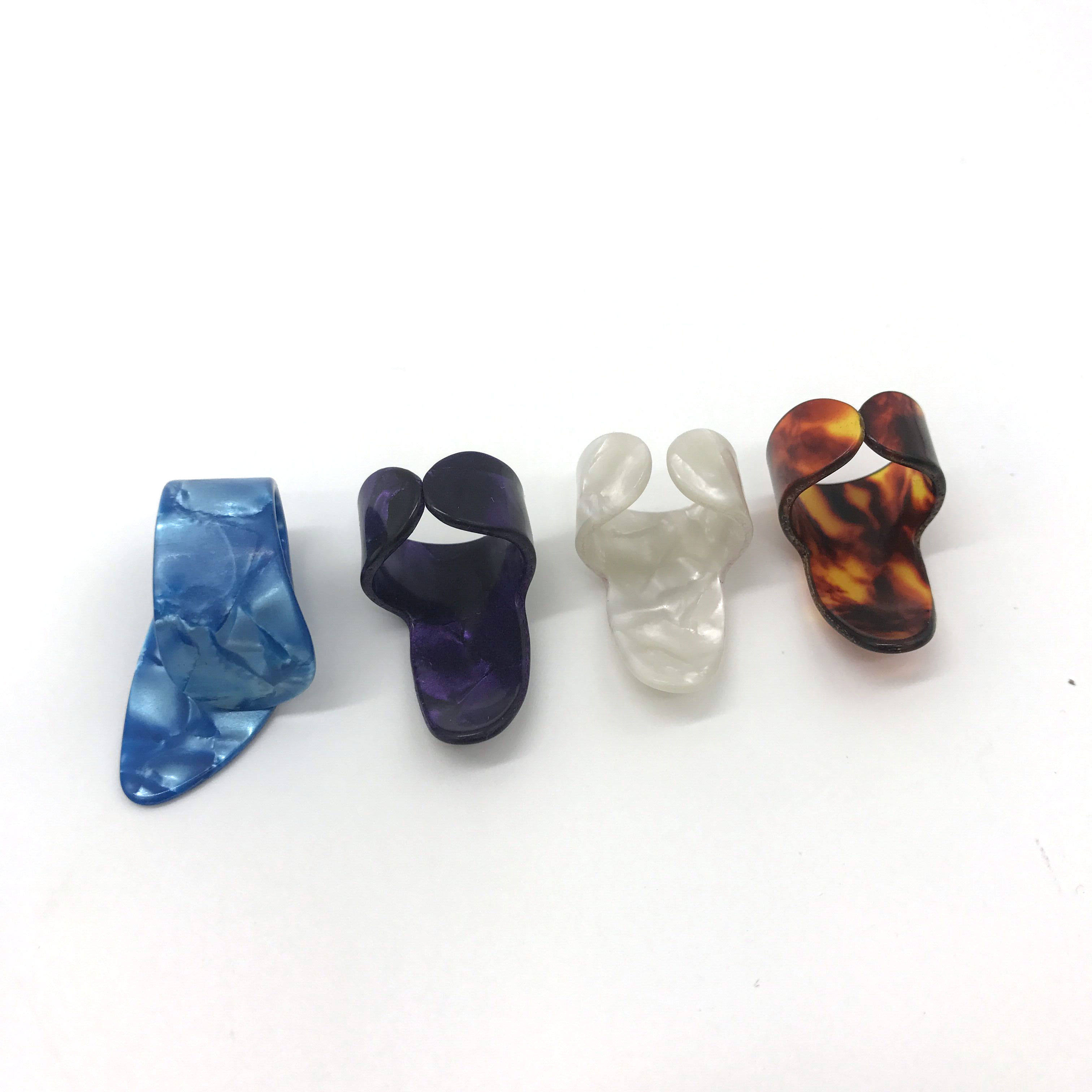 Guitar finger set pick full celluloid material thumb index finger super thick spring piece 1 5-2 0MM mixed color
