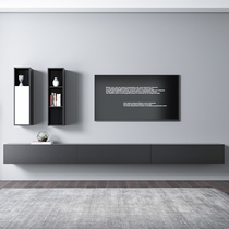 Nordic wall hanging cabinet Simple modern small apartment living room storage ins net celebrity TV cabinet coffee table combination set
