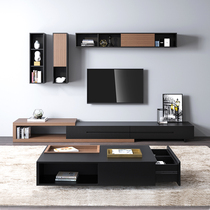 Nordic telescopic TV cabinet Living room furniture Simple modern coffee table TV cabinet combination wall cabinet TV background wall