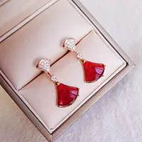 Серьги-юбка из белого перламутра