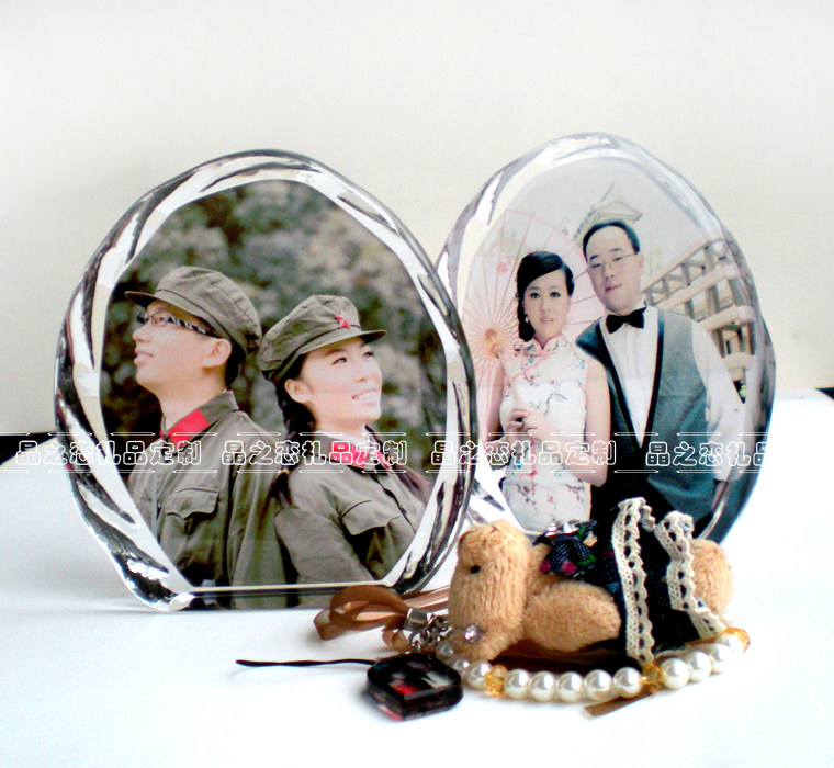 Crystal photo set-up custom classmate reunion souvenir retired souvenir crystal photo frame wedding birthday gift