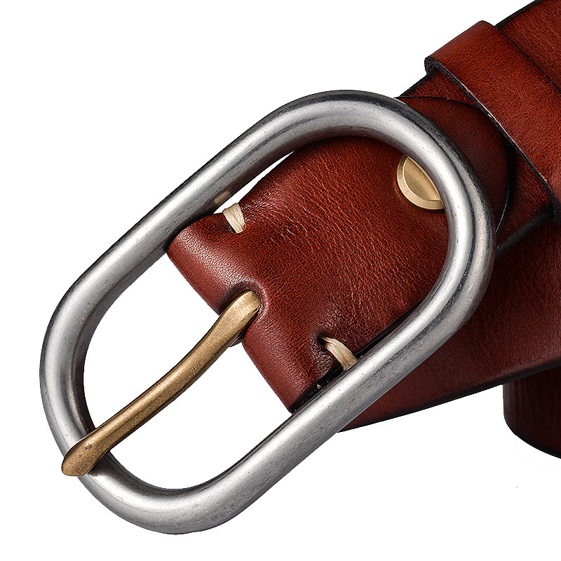 Cow Master imported head skin men's belt with retro fashion belt leather needle buckle handmade belt T191