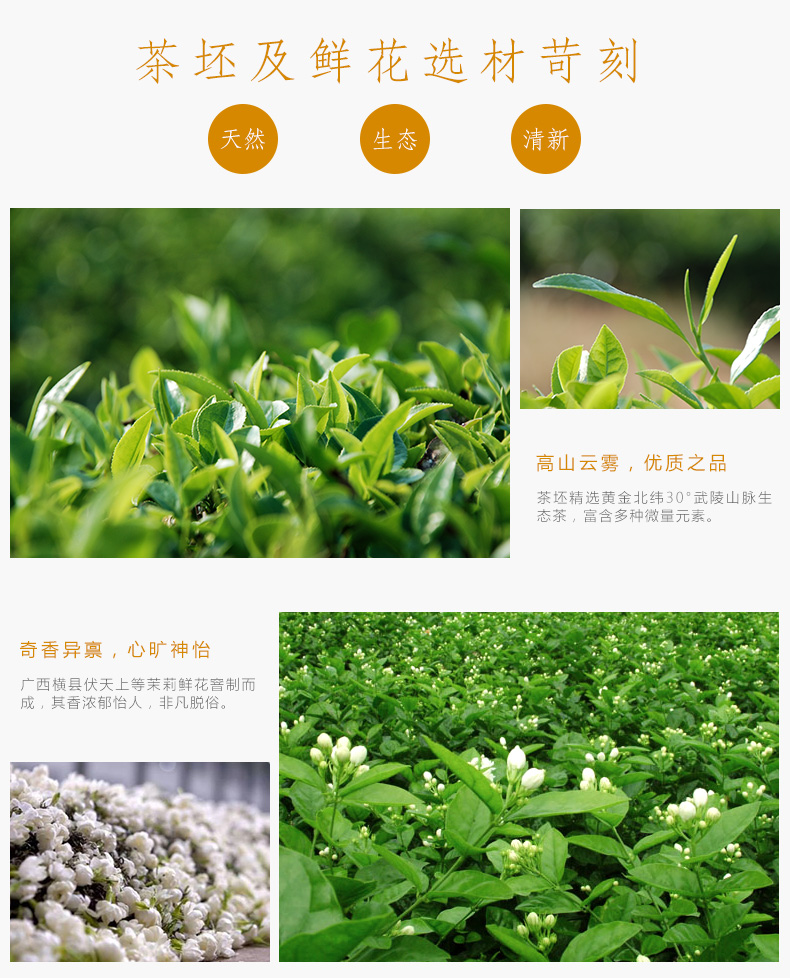 中茶 湖南猴王 特级茉莉花茶 100g试饮装 图4