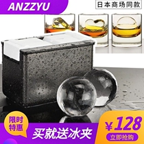 Japan ANZZYU creative transparent ice hockey mold bar whisky ice grid mold bubble-free old ice ice box