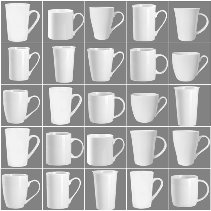 Mark Cup Custom LOGO Creative Advertising Hotels Gift Cups Lettering Print Photos Pure White Ceramic Water Glass