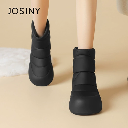 Zhuo Shini Snow Boots 2024 Новая зима плюс бархатная утолщенная женская обувь водонепроницаем