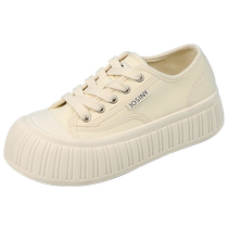 Zhuoshini platform thick-soled biscuit shoes for women 2024 new summer height-increasing sneakers with skirts breathable white shoes