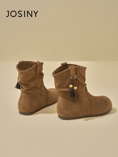 Zhuo Shini Dui Dui Shoes Otoño e Invierno 2025 Botas Cortas pequeñas súper Calientes Botas Retro Birkenstock con Botas de Caballero de Estilo británico aumentadas