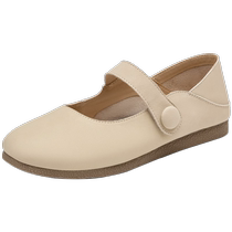 Zhuoshini flat-soled Mary Jane womens shoes with square toe 2024 summer and autumn new temperament fairy style single shoes for women