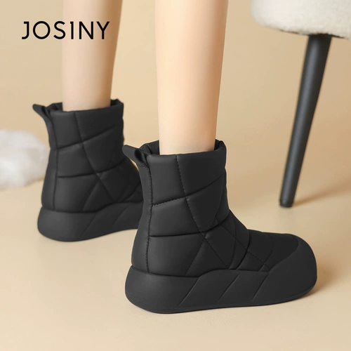 Zhuo Shini Snow Boots 2024 Новая зима плюс бархатная утолщенная женская обувь водонепроницаем