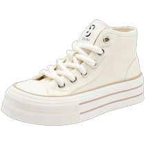 Zhuoshini mid-high top canvas shoes 2024 spring and summer new fashion thick-soled casual soft-soled shoes retro womens shoes